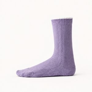 Lavender women’s full-sole grip crew sock on a clean background